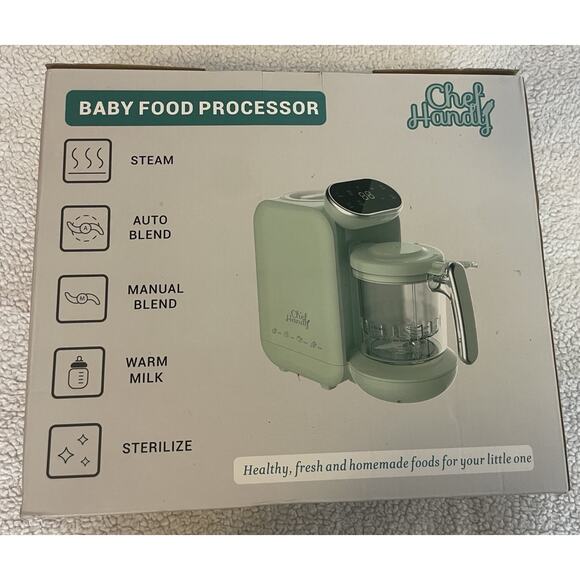 Baby Food Processor Chef Handy 5 in 1 Green NIB Baby Shower Gift - Picture 4 of 5